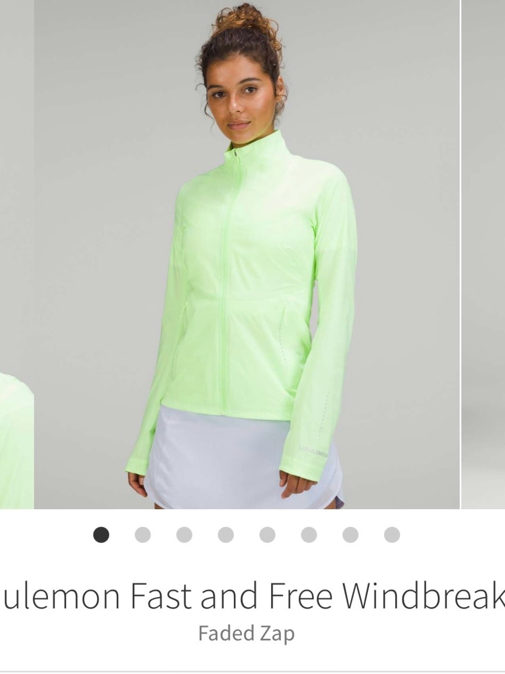 Lululemon Fast and Free Windbreaker. Faded Zap. Size 6